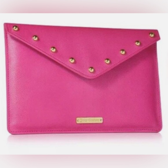 Juicy Couture Pink with Gold Embellishments Clutch Handbag NWT - Picture 2 of 10
